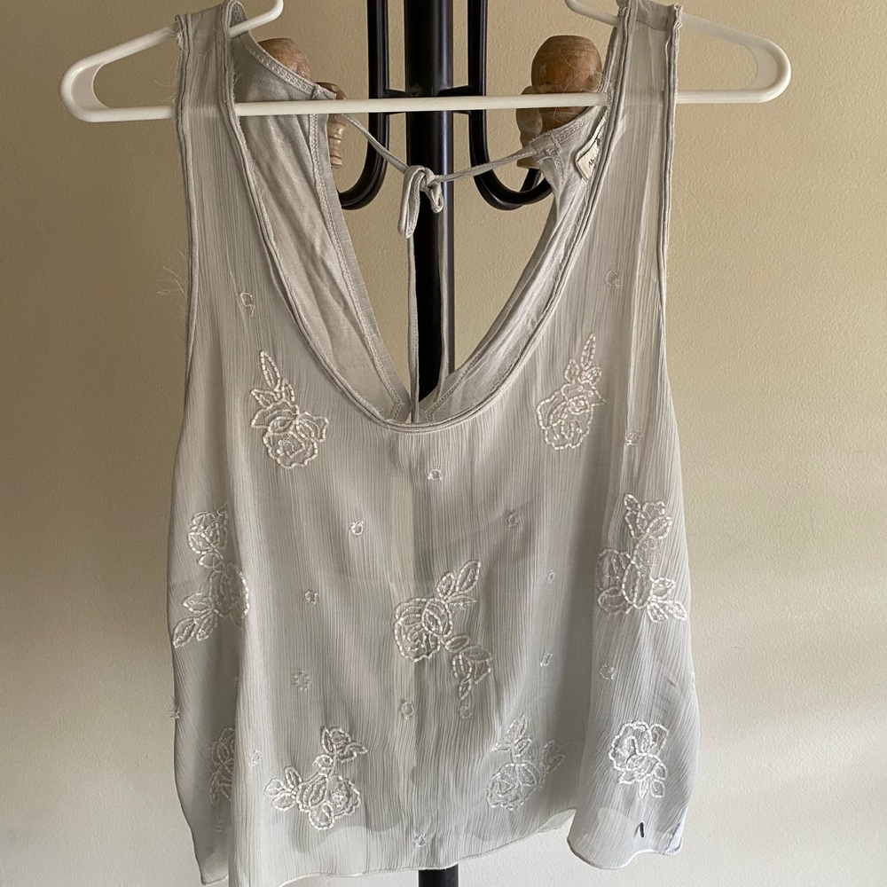 Gray Sheer Crop Tank